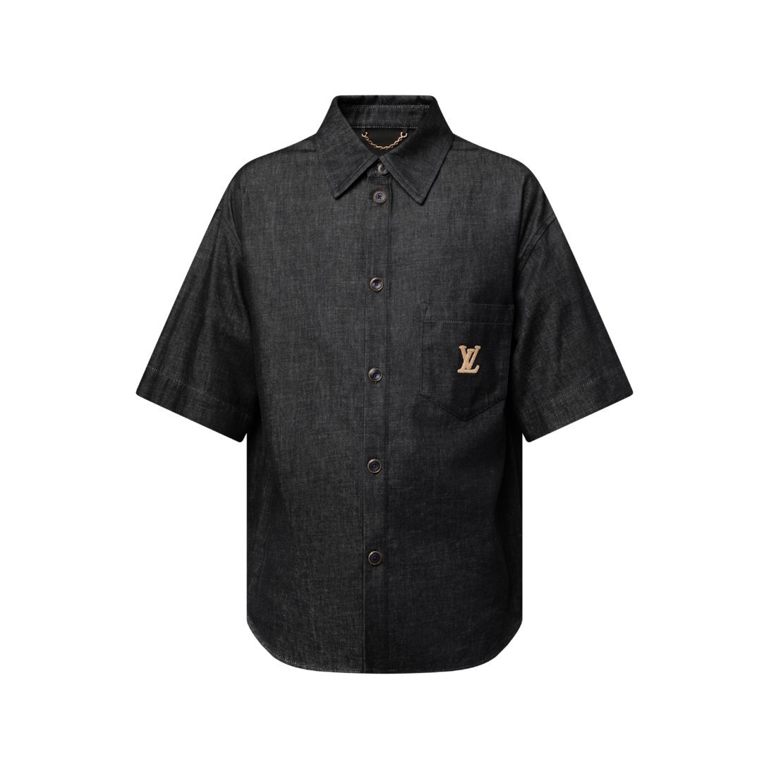 Short-Sleeved Chambray Shirt - Luxury Black | LOUIS VUITTON
